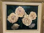 Listed Artist O/B Paul Longenecker Roses In Gilt Frame
