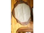 Vintage 70's Solid Wood Wall Mirror with Shelf Made in Cornwall S.Paris MAINE