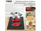 Electric Cooktop Built-in 2 Burner Electric Stove Top Touch Screen 110V 2100W US