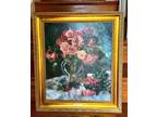 $100 OFF Sale - Framed Embellished Gicl e Renoir Rose 1879