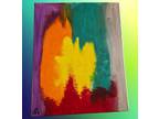 Oil painting abstract signed soft colorful original 16 x 20 canvas 1234 art