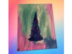 Christmas signed Original oil painting abstract acrylic art original 16 x 20