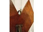 Antique Mission Beveled Diamond Mirror Oak Hanging Entry Hall Tree Coat Hat Rack