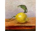 3x3 ORIGINAL hand made oil painting miniature -lemon- JFM ART