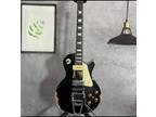 Top Quality Relic Black Solid Body Electric Guitars Ebony Fretboard P90 Pickups