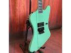 Surf Green Color Electric Guitar Axe Shape Rosewood Fretboard Black Hardware