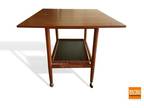 Expanding Teak Rolling Serving Bar Cart by Grete Jalk Table Danish Modern Eames