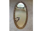 XL Gold Hollywood Regency Oval Carved Floral Wall Mirror 37" x 19"
