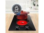 Electric Cooktop 12inch Built-in 2 Burners 110V Electric Stove Top Knob Control