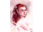 ACEO Fairy Portrait #1 Original Watercolor Painting Beth Corben Reed
