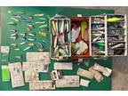 Vintage Plano Tackle Box w/Tackle, Spoons, Flashers, J-Plugs, etc Great Variety