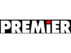 PREMIER Red dot Drum Logo Bass Drum Decal Die cut - White 9" wide