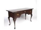 Vintage Writing Desk Table Oak Wood Console Queen Anne Style Cushman Classics