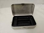 Vintage Umco P-9 Aluminum 2 Sided Silver Metal Small Tackle Box w/ Trays