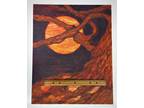 Rooted in Fire 2005 Acrylic Art Picture Pic Catherine Pagano 16x20 Signed Moon