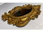 Vintage Baroque Rococo Gold Gilt Wall Mirror 14.5"x12" Small Petite