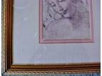 Framed Art Work Three Victorian Ladies Possibly Pencil Technique Double Matted