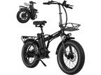 Folding Electric Bike 20" Fat Tire Bike 750W 48V Battery 30MPH 7 Speed for Adult