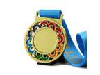 Blank Gold Hollowed Out Medal With Enamel Lace