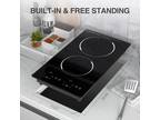 Induction Cooktop Built-in 2 Burner Electric Stove Top Touch Control 110V 2300W
