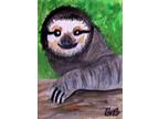 Sloth Aceo Signed Original Animal Painting