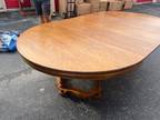 105 Inches Large Antique Oak Round Dining Table