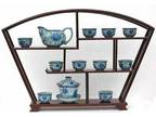Fan Shape Chinese Curio Stand Rosewood Display Rack