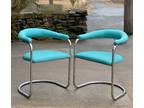 Mid-Century Atomic Cantilevered Chrome Chair by Anton Lorenz for Thonet - A Pair