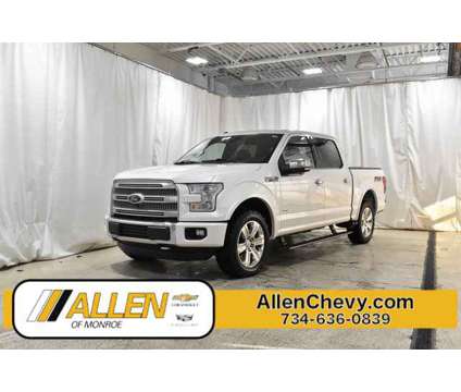 2016 Ford F-150 Platinum is a Silver, White 2016 Ford F-150 Platinum Truck in Monroe MI