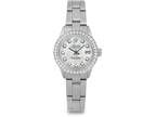 Rolex Ladies Datejust Mother Of Pearl Diamond Dial Diamond Bezel Oyster Band