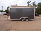 7 x 16 16' Enclosed Cargo Racing Harley Show Bike Hauling Moving Storage Trailer