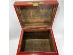 Vintage Storage Trunk Chinese Solid Wood Red w/Handles
