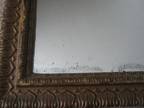 Vtg Antique Gold Gesso Wood Frame Mirror with Picture on top Hall 30" by 13"