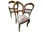 Louis Philippe Style Mid Century Carved Walnut Dinning Chairs (Set of 3)