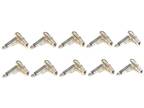 (10) Pack of Pancake 1/4" inch 6.3mm right angle 90 degree mono male jack plugs