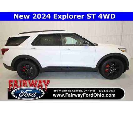 2024 Ford Explorer ST is a White 2024 Ford Explorer SUV in Canfield OH