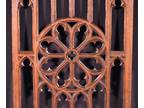 French Antique Gothic Revival Panel in Solid Oak Wood Salvage Early 1900's