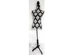 Dress Form Black White On Wooden Stand 68"