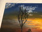 Vintage Original Oil Painting on Canvas Signed David Heeter 36"x24" Ocean Sunset