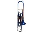 SAI MUSICAL TROMBONE Bb PITCH FOR SALE BLUE BRASS MULTI LACQUER WITH HARD CASE