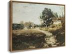 Vintage Landscape Cottage Oil Painting Framed Canvas Wall Art Rustic Boho Decor