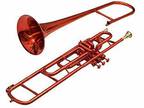 SUMMER SALE RED LACQUER TROMBONE Bb PITCH FOR SALE WITH FREE HARD CASE AND MP