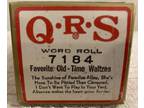 Vintage QRS PLAYER PIANO WORD ROLL "FAVORITE OLD-TIME WALTZES" #7184