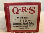 Vintage QRS PLAYER PIANO WORD ROLL "SOMEWHERE A VOICE IS CALLING" #113