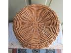 Vintage Round Woven Wicker Rattan Stool Footstool Plant Stand