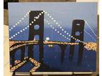 Bridge, Acrylic Painting - 16x20 Hand Painted Artwork on Canvas