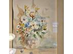 Vintage Watercolor and Pen Vase With Flowers Framed 15" 19" Signed? Neil 1994
