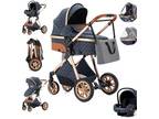 3 In 1 stroller and car seat new Blue