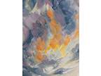 Original Oil Painting Impressionism Modern Ocean Sunset Dramatic Sky 8" x 10"