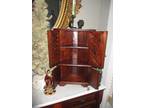 Superb! Antique Miniature Early American Mahogany Salesman Sample Corner Cabinet